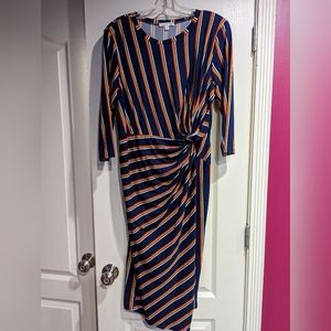 Nine Britton Striped Midi Bodycon Dress